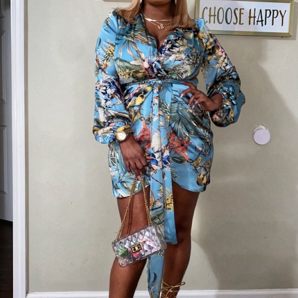 Floral Wrap Dress🌻🌷